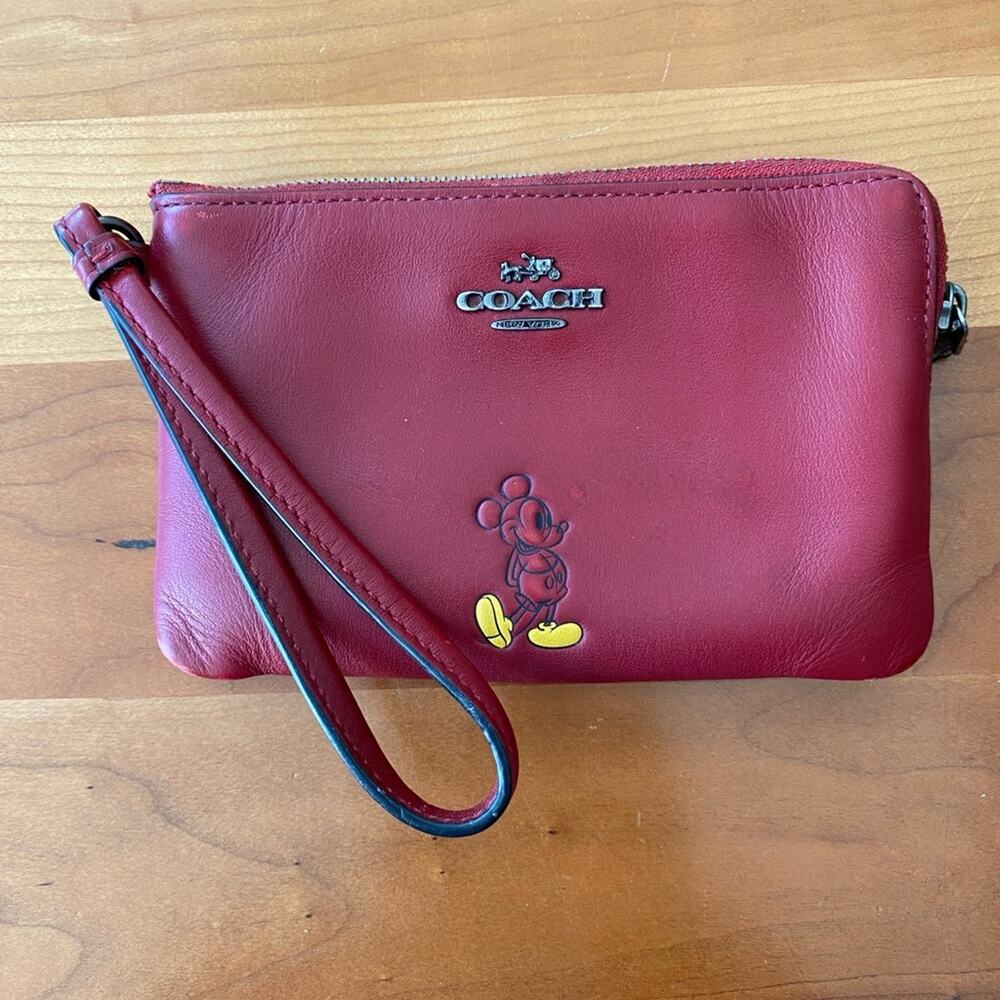 Authentic Coach x Disney Leather Wristlet